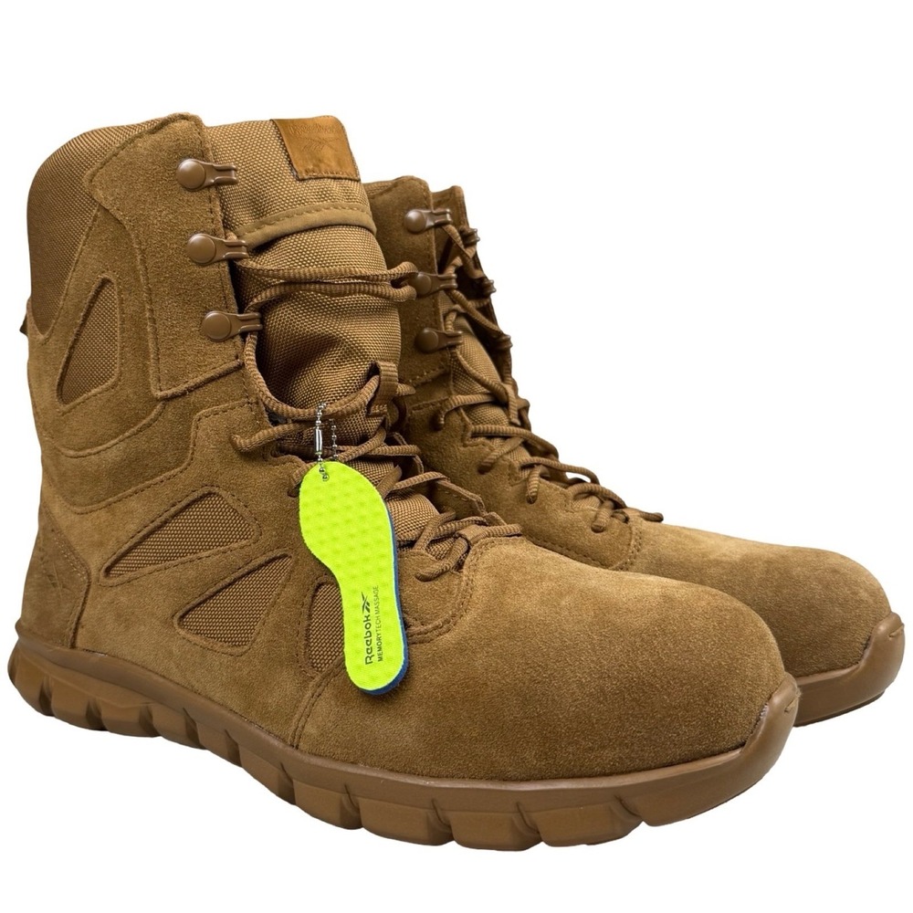 Reebok Work RB8809 Sublite Tactical Boots Coyote Brown Side Zip 11W EH SR NIB